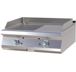 2 zónás RedFox asztali gázüzemű rostlap félig sima, félig bordázott, krómozott sütőfelülettel